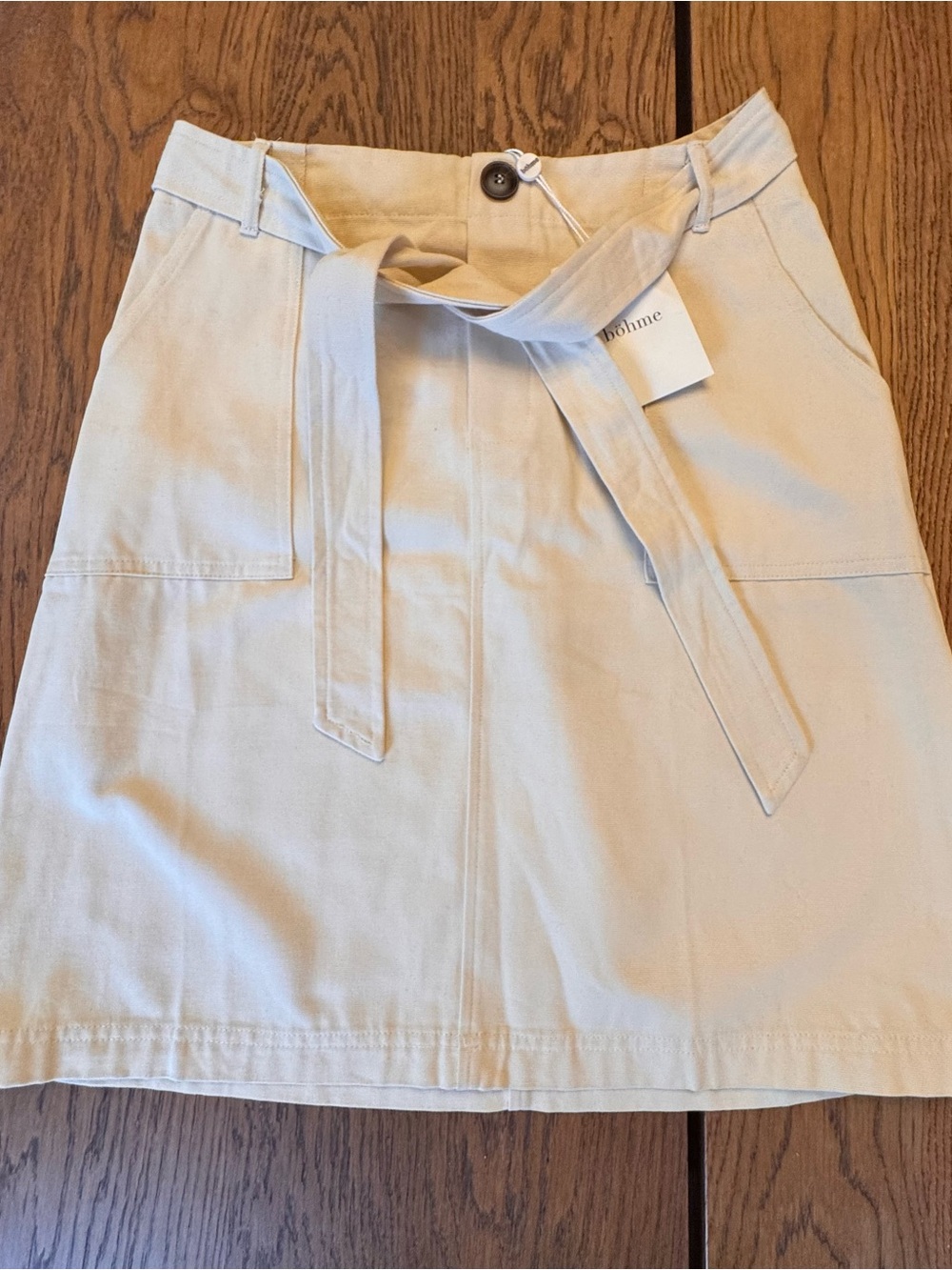 bohme Cream Utility Mini Skirt with Belt